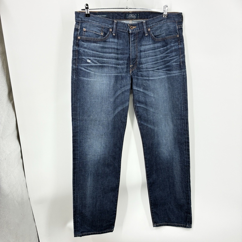 Lucky Brand Men Size 38 x 32 Jeans Dark Denim Pants 363 Vintage Straight Cotton